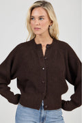ROLLAS - Duchess Cardigan - Chocolate-Knitwear-Rolla's-6/XS-UPTOWN LOCAL