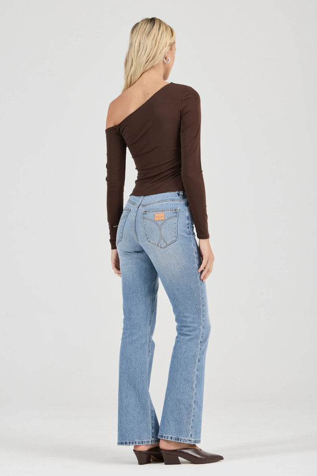 ROLLAS - Natasha Off Shoulder Top - Espresso-tops-Rolla's-6/XS-UPTOWN LOCAL