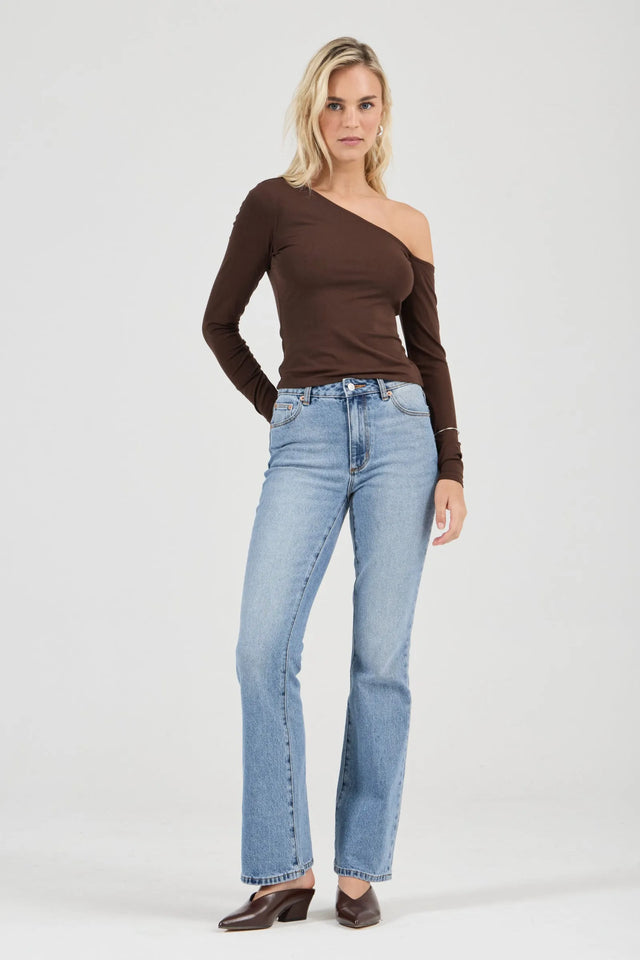 ROLLAS - Natasha Off Shoulder Top - Espresso-tops-Rolla's-6/XS-UPTOWN LOCAL