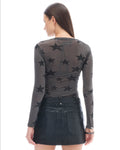 THE TALES - Black Star Mesh Top-Tops-The Tales-XS-UPTOWN LOCAL