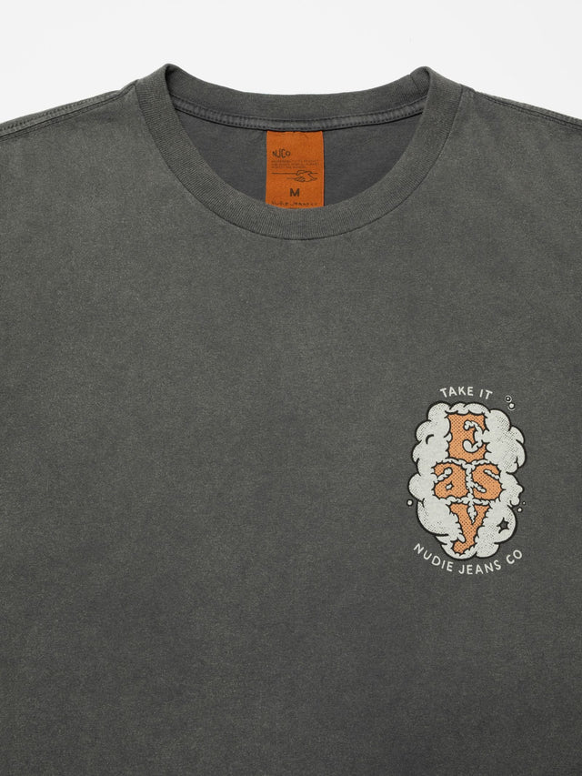 NUDIE JEANS - Roy T-Shirt Easy Cloud - Antracite-T-Shirts-Nudie Jeans-S-UPTOWN LOCAL