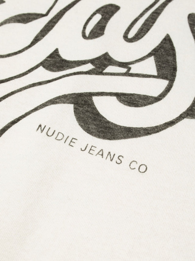 NUDIE JEANS - Roy Raglan T-shirt Take It Easy - Off White / Black-T-Shirts-Nudie Jeans-S-UPTOWN LOCAL