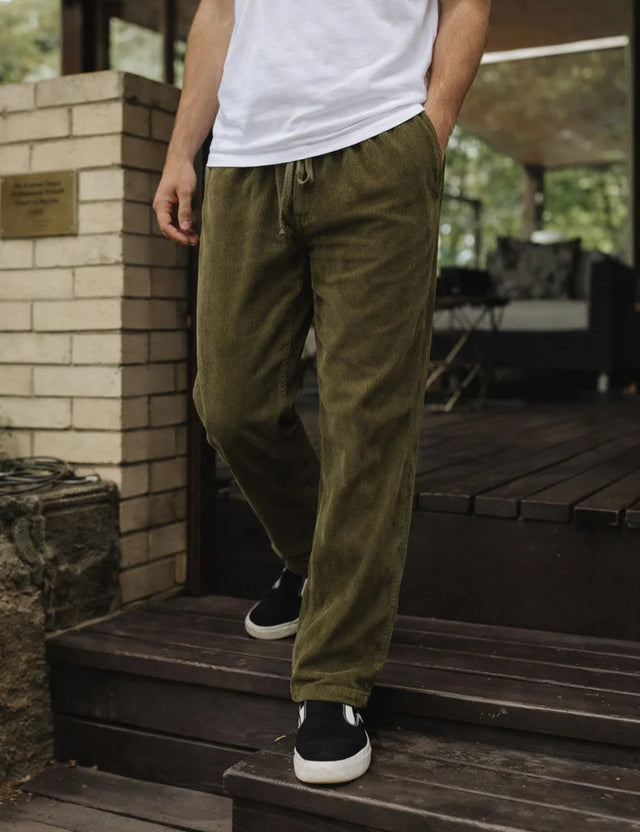 MR SIMPLE - Burbank Cord Pant - Army-Pants-Mr. Simple-S-UPTOWN LOCAL