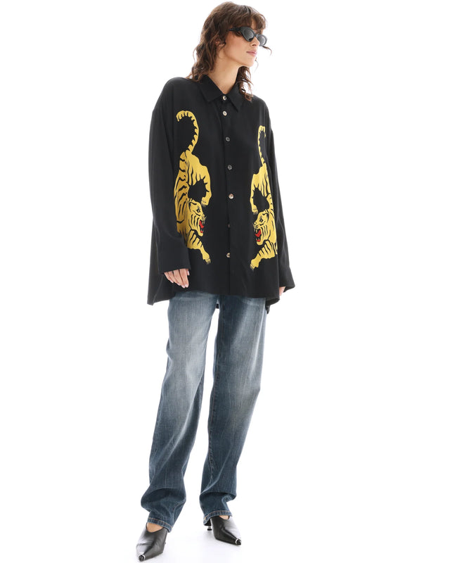 THE TALES - Crouching Tiger Long Sleeve - Black-Shirts & Tops-The Tales-XS-UPTOWN LOCAL