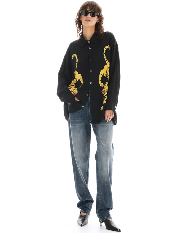 THE TALES - Crouching Tiger Long Sleeve - Black-Shirts & Tops-The Tales-XS-UPTOWN LOCAL