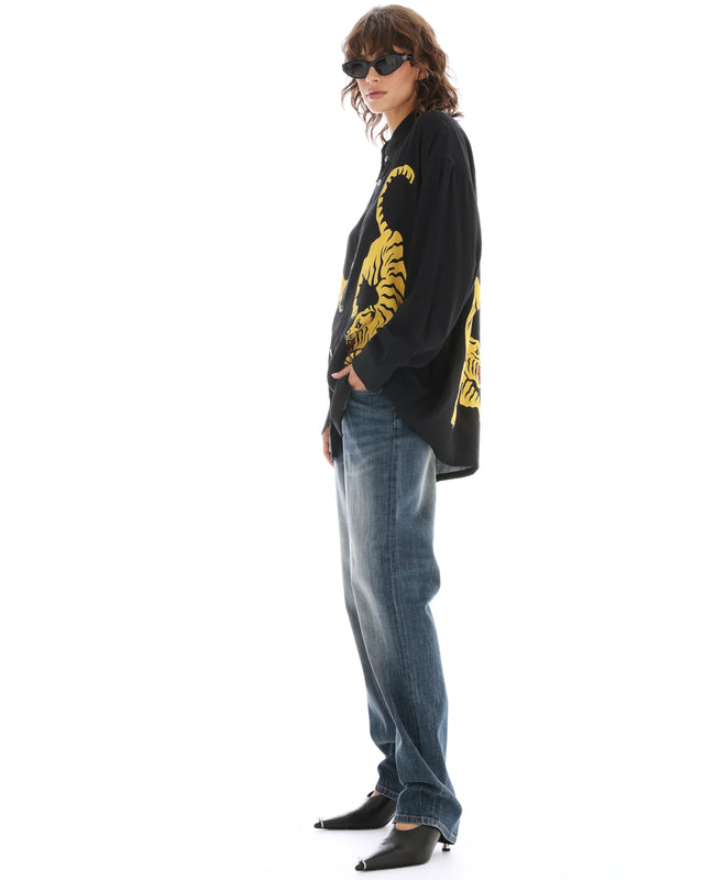 THE TALES - Crouching Tiger Long Sleeve - Black-Shirts & Tops-The Tales-XS-UPTOWN LOCAL