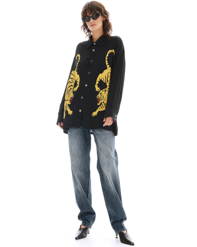 THE TALES - Crouching Tiger Long Sleeve - Black-Shirts & Tops-The Tales-XS-UPTOWN LOCAL