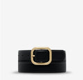 STATUS ANXIETY - Falling Quite Belt - Black Nappa / Gold-Belts-Status Anxiety-S/M-UPTOWN LOCAL