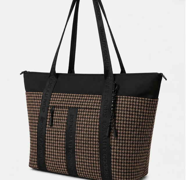MR SIMPLE - Jasper Tote Large - Houndstooth-Bags-Mr. Simple-UPTOWN LOCAL