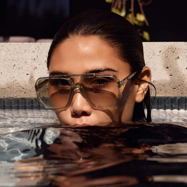 VALLEY - Rodeo - Transparent Sage w. Gold Metal / Light Green Gradient Lens-Sunglasses-Valley-UPTOWN LOCAL