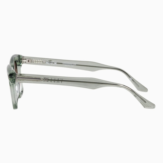 VALLEY - Hutch - Transparent Sage w. Matte Silver Metal Trim / Brown Gradient Lens-Sunglasses-Valley-UPTOWN LOCAL