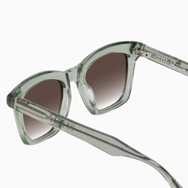 VALLEY - Hutch - Transparent Sage w. Matte Silver Metal Trim / Brown Gradient Lens-Sunglasses-Valley-UPTOWN LOCAL