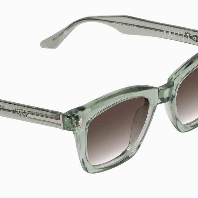 VALLEY - Hutch - Transparent Sage w. Matte Silver Metal Trim / Brown Gradient Lens-Sunglasses-Valley-UPTOWN LOCAL