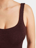 HUNZA G - Square Neck Swimsuit - Metallic Chocolate-Swimwear-Hunza G-UPTOWN LOCAL