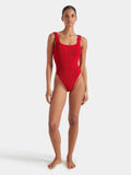 HUNZA G - Square Neck Swimsuit - Red-Swimwear-Hunza G-UPTOWN LOCAL