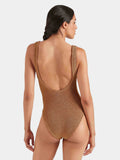 HUNZA G - Domino Swimsuit - Metallic Cocoa-Swimwear-Hunza G-UPTOWN LOCAL