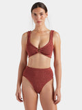 HUNZA G - Nadine Gold Hoop Bikini - Metallic Rosewood-Swimwear-Hunza G-UPTOWN LOCAL