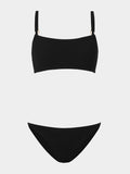 HUNZA G - Iris Bikini With Gold Hoops - Black-Swimwear-Hunza G-UPTOWN LOCAL
