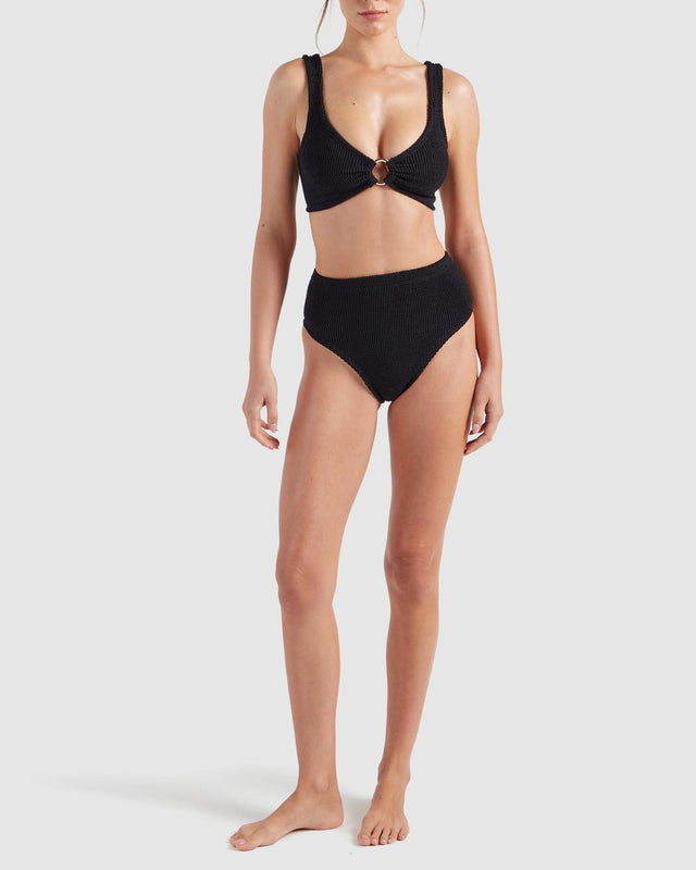 HUNZA G - Nadine with Gold Hoop Bikini - Black