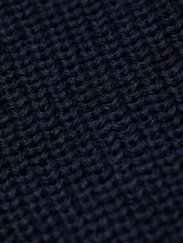 NUDIE JEANS - August Rib Cotton Jumper - Navy-Sweaters-Nudie Jeans-S-UPTOWN LOCAL