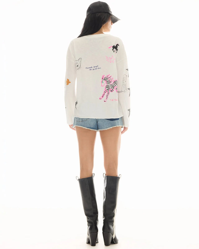 THE TALES - Animal illustrated Long Sleeve Top