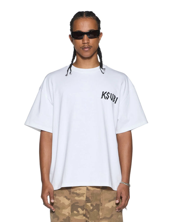 KSUBI - Stay Up Ekcess Tee - Tru White-Shirts & Tops-Ksubi-S-UPTOWN LOCAL