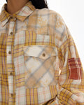 THE TALES - Patched Up Yellow Flannel Western Shirt-Shirts-The Tales-UPTOWN LOCAL