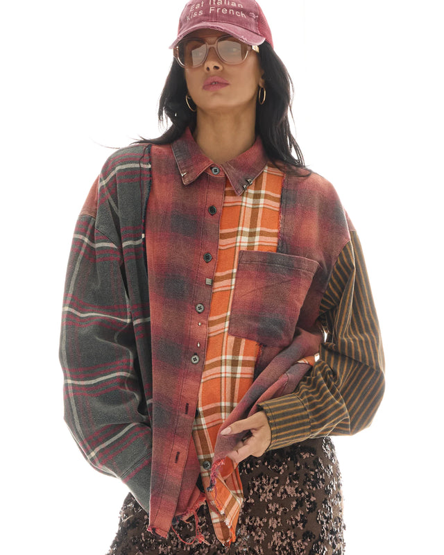 THE TALES - Reworked Pierced Flannel Shirt