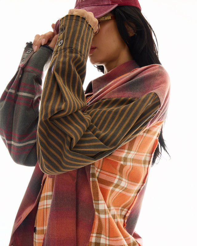 THE TALES - Reworked Pierced Flannel Shirt