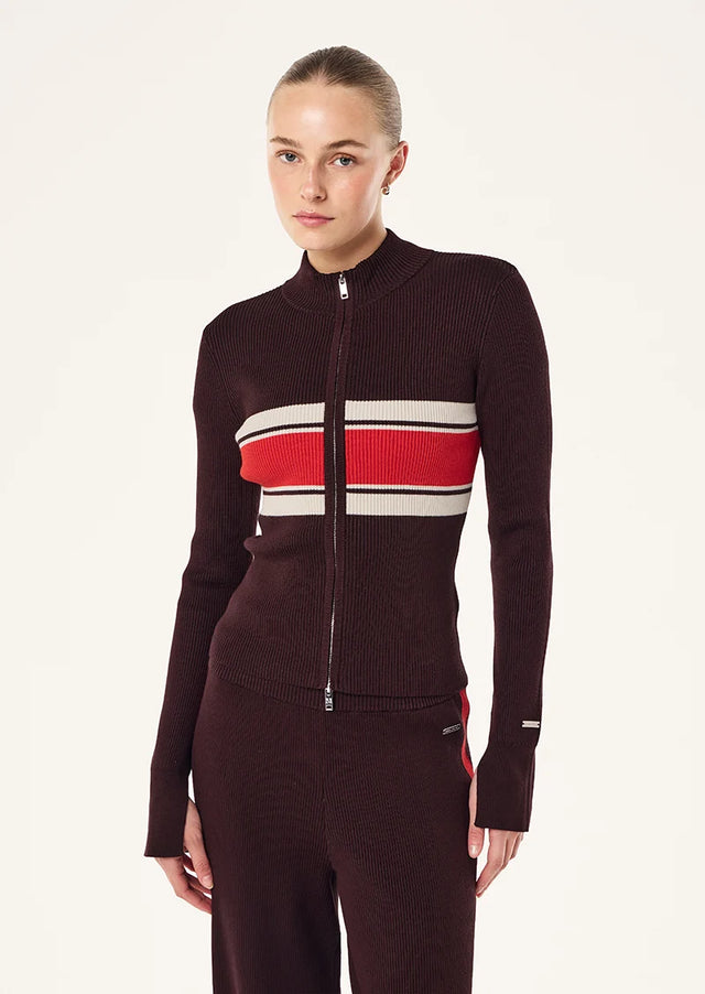 PE NATION - Solar Knit Jacket - Dark Plum