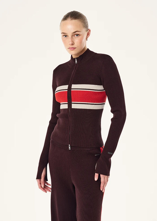 PE NATION - Solar Knit Jacket - Dark Plum