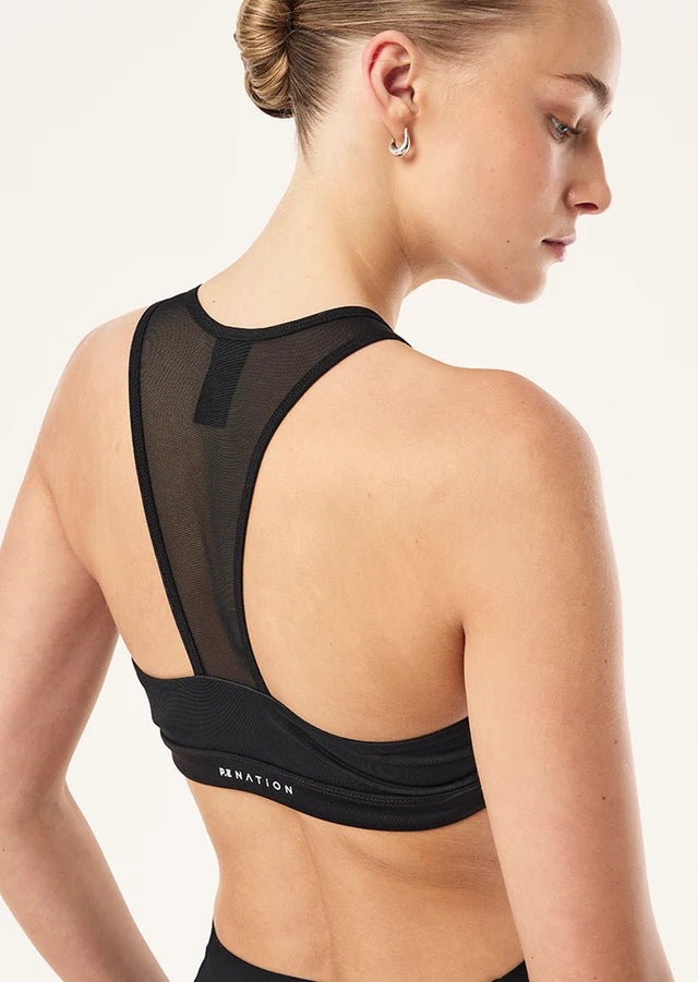 PE NATION - All Out Mesh Sports Bra - Black