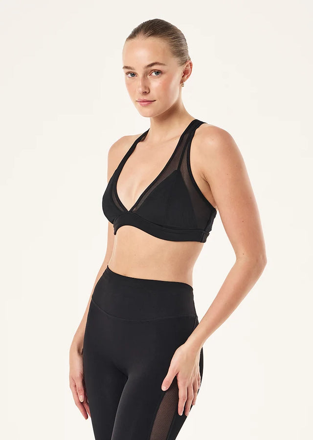 PE NATION - All Out Mesh Sports Bra - Black