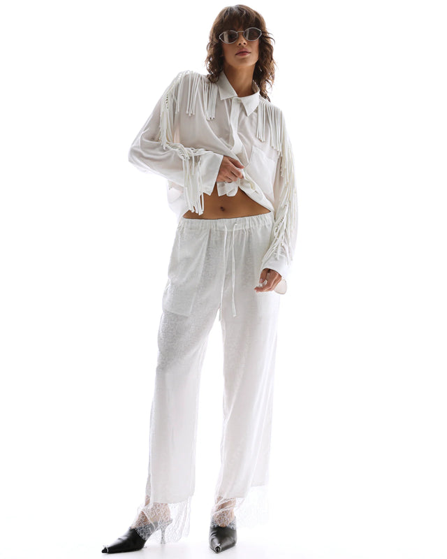 THE TALES - Frida Lace Hem Floral Pants