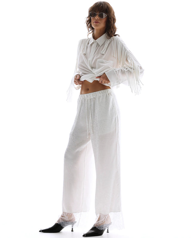 THE TALES - Frida Lace Hem Floral Pants