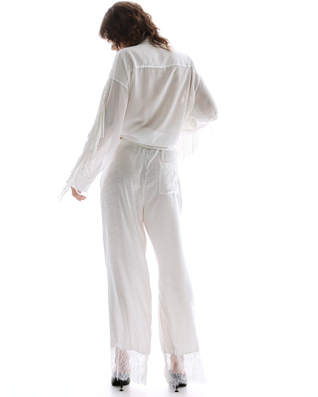 THE TALES - Frida Lace Hem Floral Pants