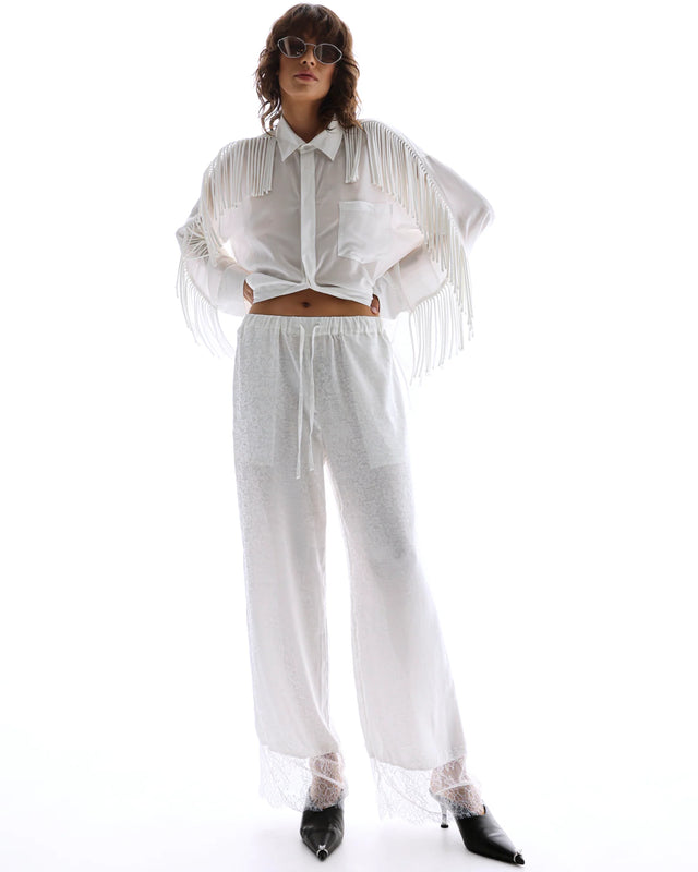 THE TALES - Frida Lace Hem Floral Pants