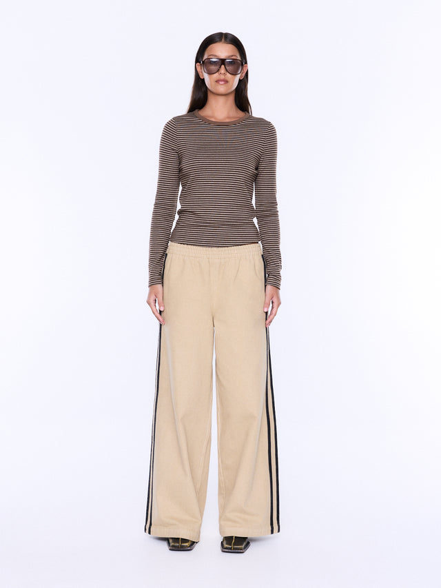 ENA PELLY - Myla Wide Leg Pant - Wheat-Pants-ENA PELLY-6-UPTOWN LOCAL
