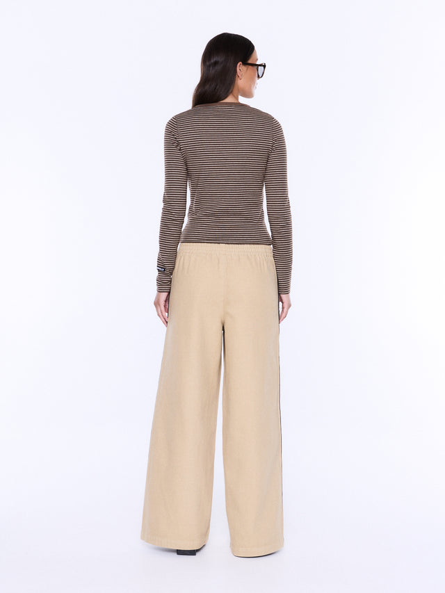 ENA PELLY - Myla Wide Leg Pant - Wheat-Pants-ENA PELLY-6-UPTOWN LOCAL