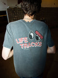 NUDIE JEANS - Roy T-Shirt Life Tracks I - Antracite-T-Shirts-Nudie Jeans-S-UPTOWN LOCAL