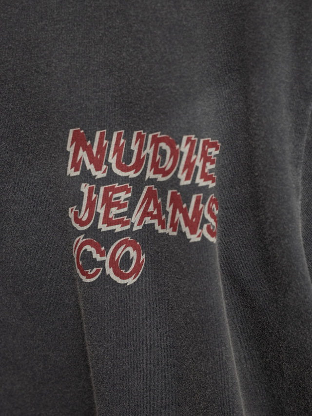 NUDIE JEANS - Roy T-Shirt Life Tracks I - Antracite-T-Shirts-Nudie Jeans-S-UPTOWN LOCAL