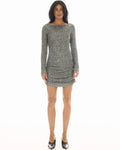 THE TALES - Ruched Silver Sequence Florence Dress-Dresses-The Tales-XS-UPTOWN LOCAL
