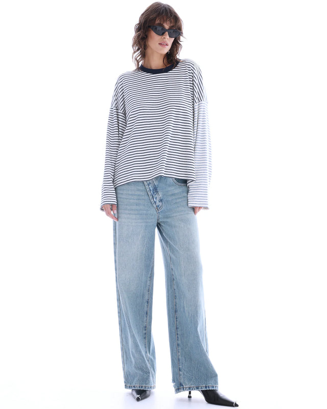 The Tales - Lexy Soft Stripe Patchwork Tee-T-Shirts-The Tales-XS-UPTOWN LOCAL