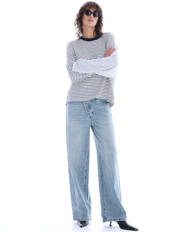 The Tales - Lexy Soft Stripe Patchwork Tee-T-Shirts-The Tales-XS-UPTOWN LOCAL