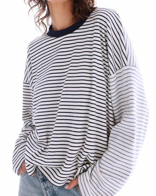 The Tales - Lexy Soft Stripe Patchwork Tee-T-Shirts-The Tales-XS-UPTOWN LOCAL