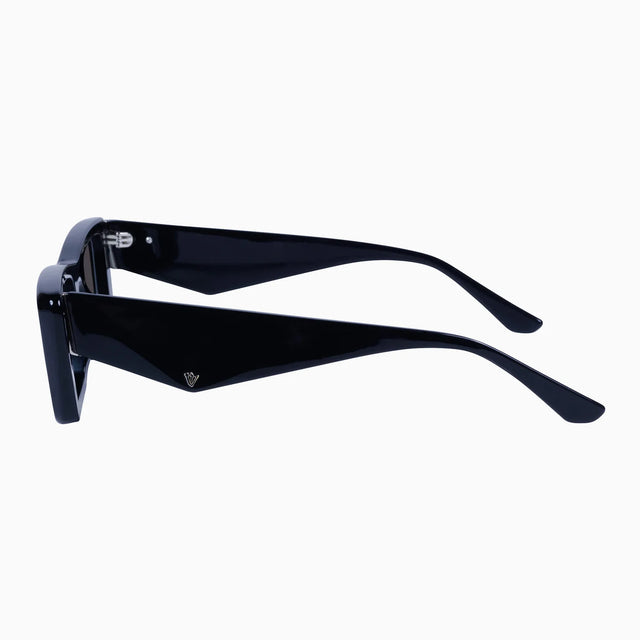 La Hara - Gloss Black w. Silver Metal / Black Lens-Sunglasses-Valley-UPTOWN LOCAL