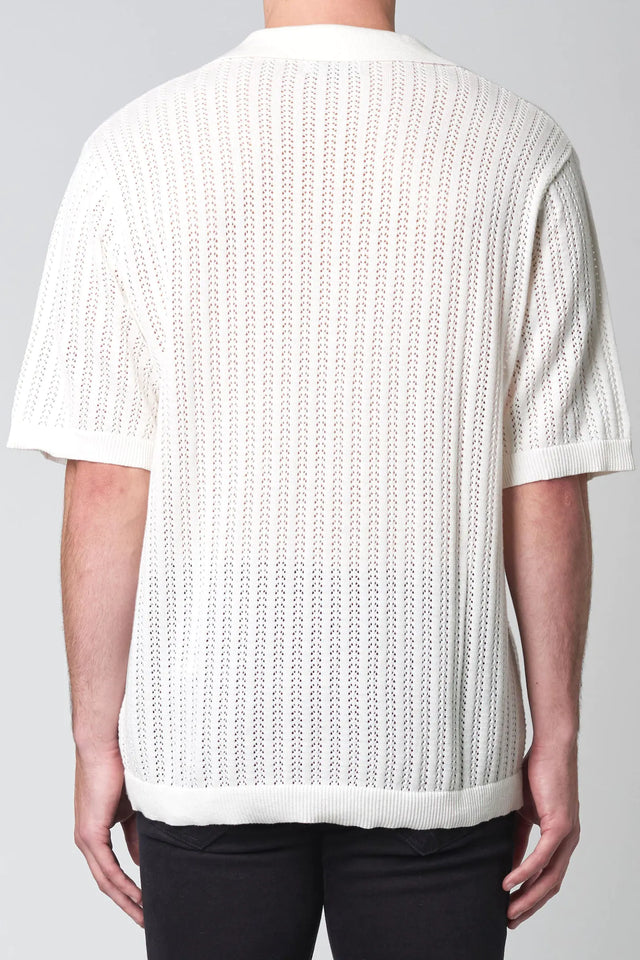 Bowler Knit Shirt - White-Shirts-Rolla's-S-UPTOWN LOCAL