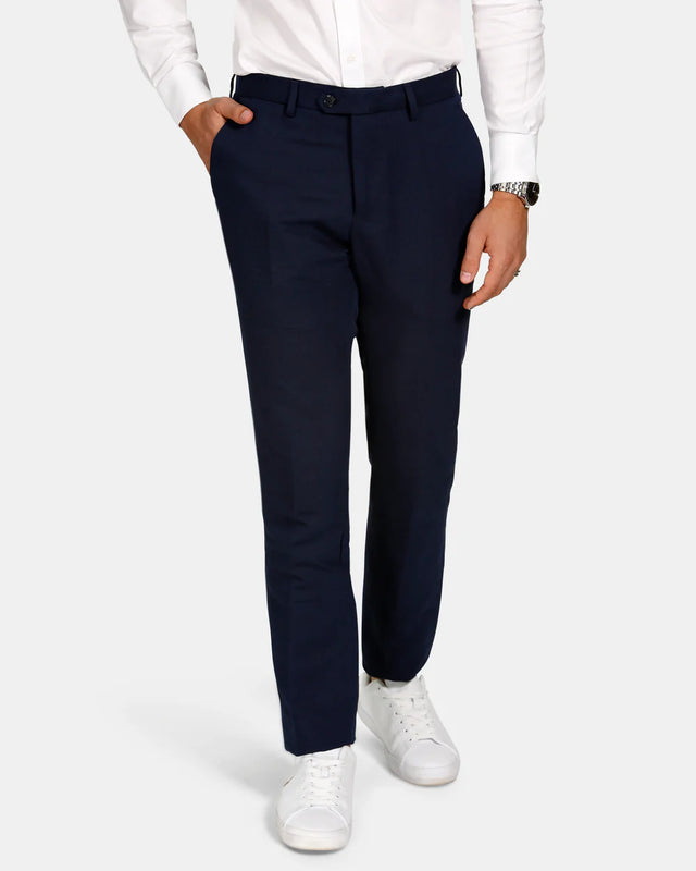 Essential Linen Blend Trousers - Navy-trouser-Brooksfield-30-UPTOWN LOCAL