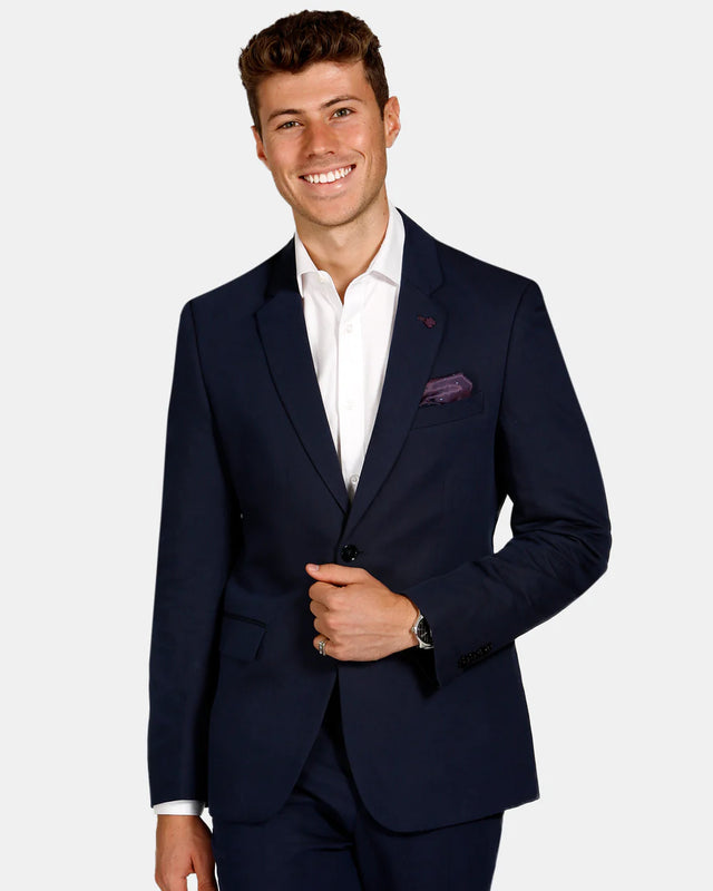 Essential Linen Blend Blazer - Navy-Blazer-Brooksfield-38-UPTOWN LOCAL