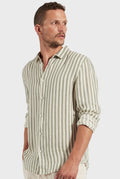 Farrelly Shirt - Jasper Green Stripe-Shirts-Academy Brand-S-UPTOWN LOCAL